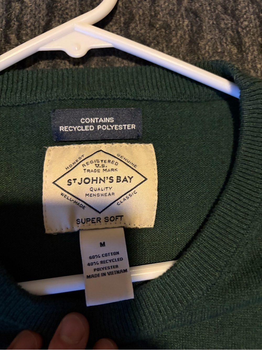 St. John's Bay Men's Forest Green Crewneck Sweater